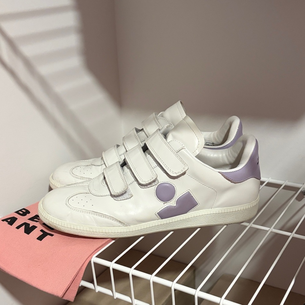 Isabel Marant White and Purple Sneakers